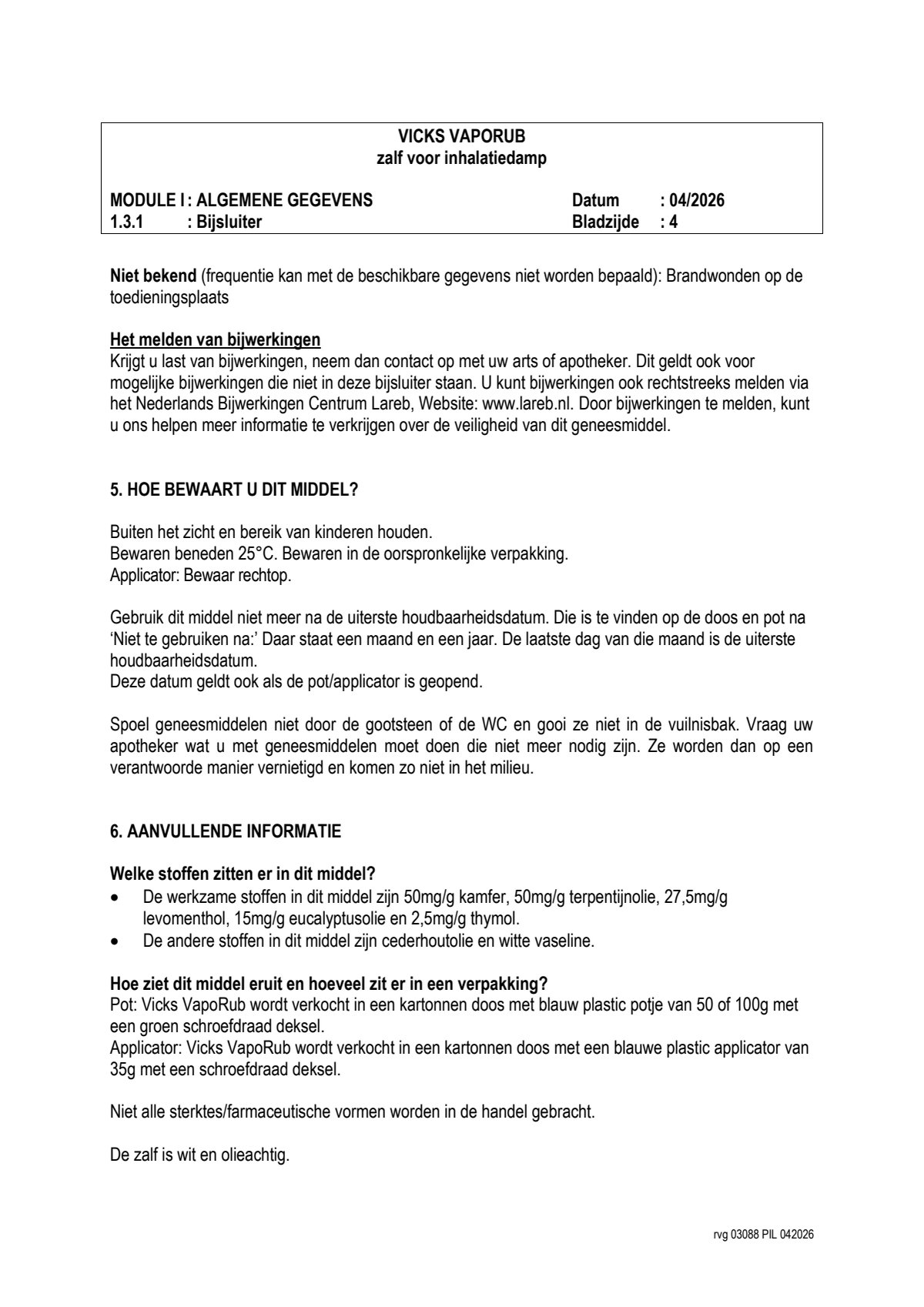 Vaporub Pot afbeelding van document #4, leaflet
