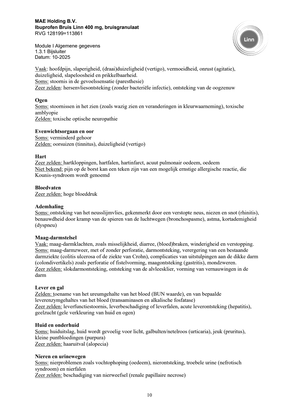Ibuprofen Bruis Sachets 400mg afbeelding van document #10, leaflet