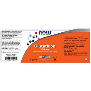 now foods glutathione 250 mg 60 veg capsules NOW Glutathion 250mg Capsules bij De Online Drogist