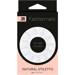 2B Nails Natural Stiletto 24ST