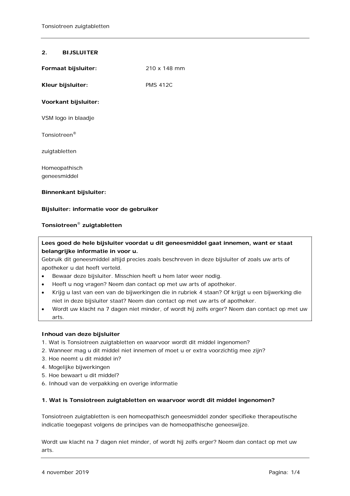 Tonsiotreen Zuigtabletten afbeelding van document #1, leaflet