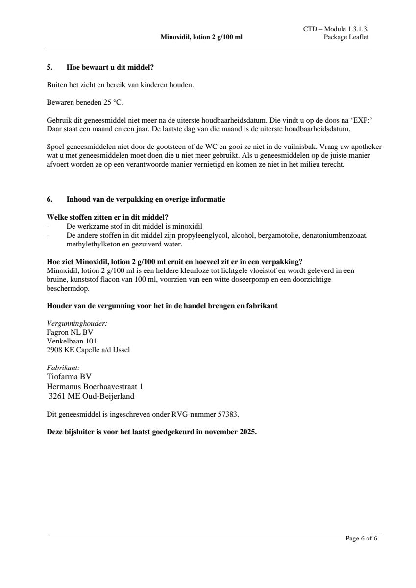 Minoxidil Lotion 2 g/100 ml afbeelding van document #6, leaflet