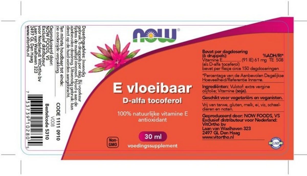 E Vloeibaar D-alfa Tocoferol afbeelding van document #1, label