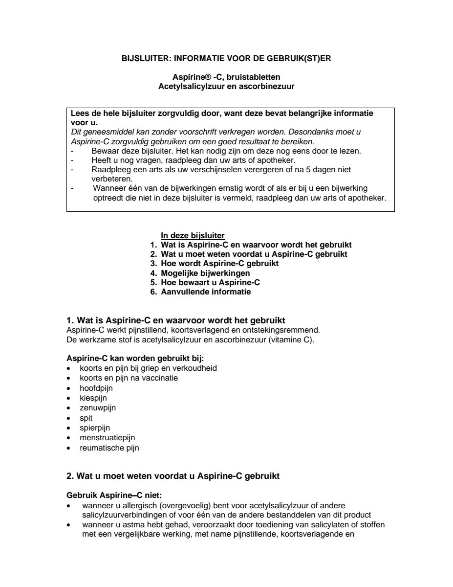 C Bruistabletten afbeelding van document #1, leaflet