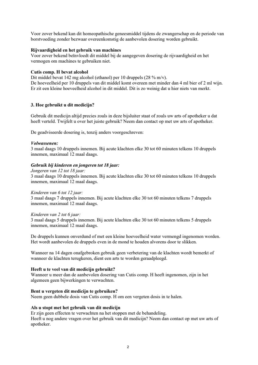 Cutis Compositum H afbeelding van document #2, leaflet