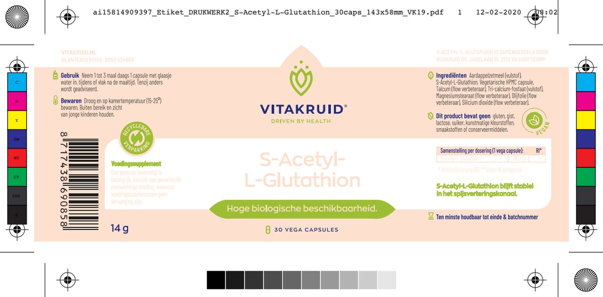 S-Acetyl-L-Glutathion 100 mg afbeelding van document #1, label