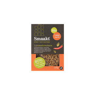 Smaakt Less Carb Lijnzaad Crackers 125GR Smaakt Less Carb Lijnzaad Crackers 125GR