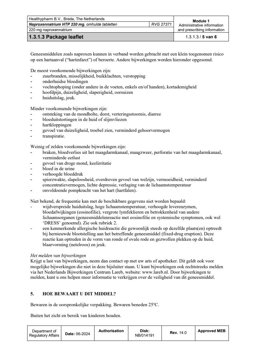 Naproxennatrium 220mg Tabletten afbeelding van document #5, leaflet