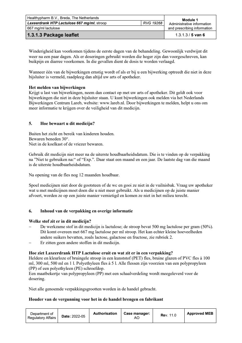 Laxeerdrank Lactulose afbeelding van document #5, leaflet