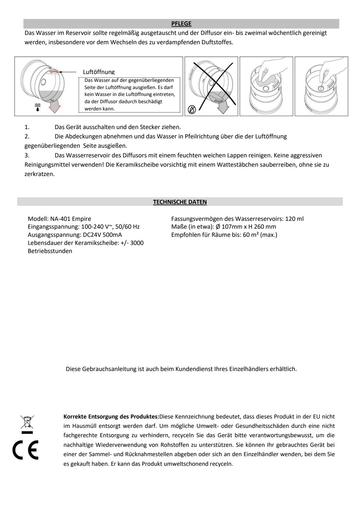 Empire Aroma Diffuser afbeelding van document #13, instructions