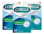 Corega 3 min reinigingstabletten voor de gebitsprothese - Multiverpakking 3x30TB
