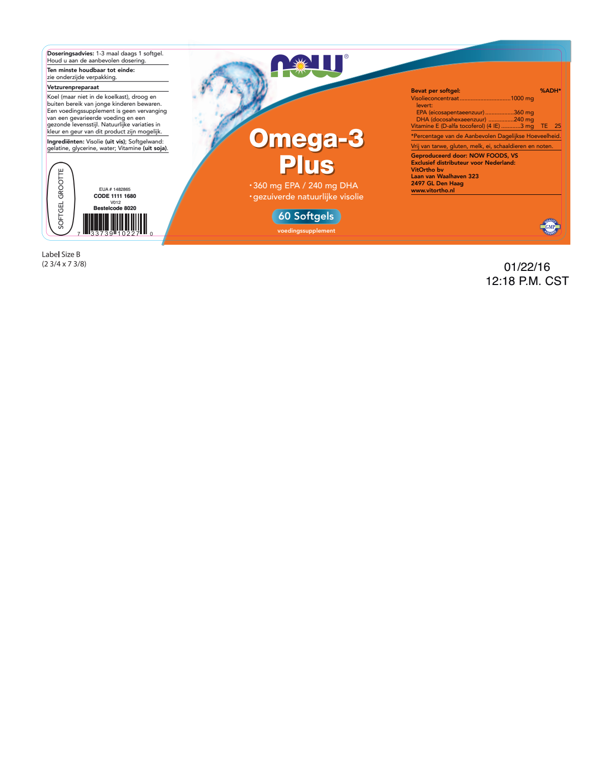 Omega-3 Plus Softgels afbeelding van document #1, label