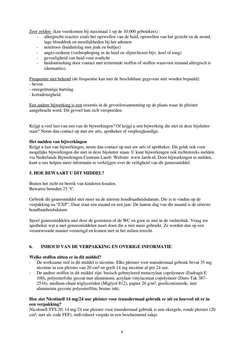 Pleisters 14 mg - voor stoppen met roken afbeelding van document #8, leaflet