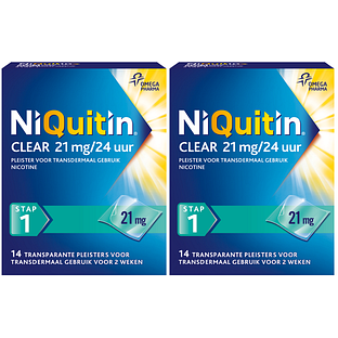Niquitin Clear Pleisters 21mg Stap 1 Duoverpakking 2x14ST