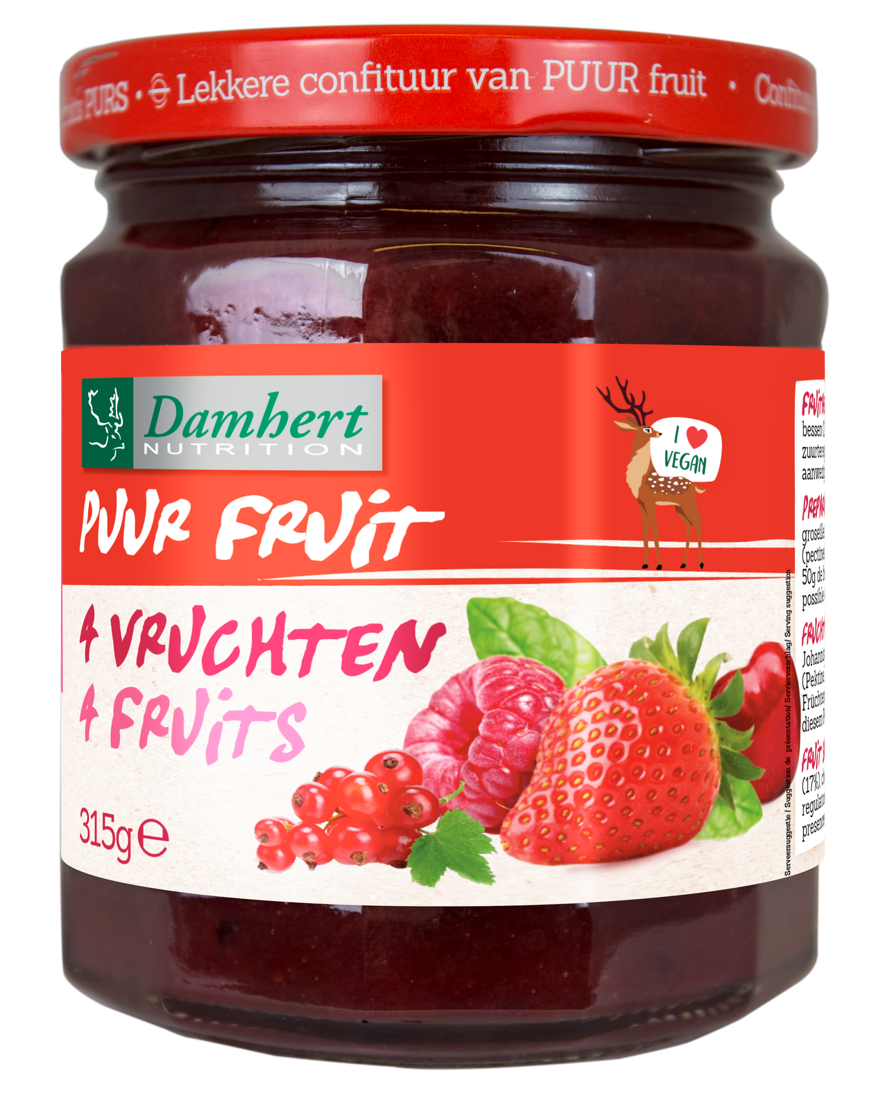 Damhert Puur Fruit Confituur 4 Vruchten afbeelding