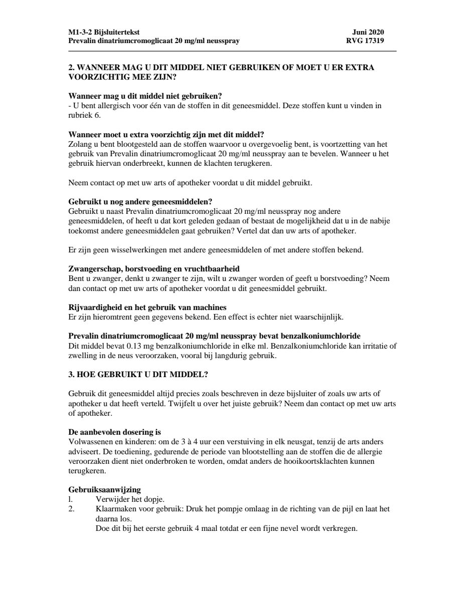 Neusspray 20mg/ml (hooikoorts) afbeelding van document #2, leaflet