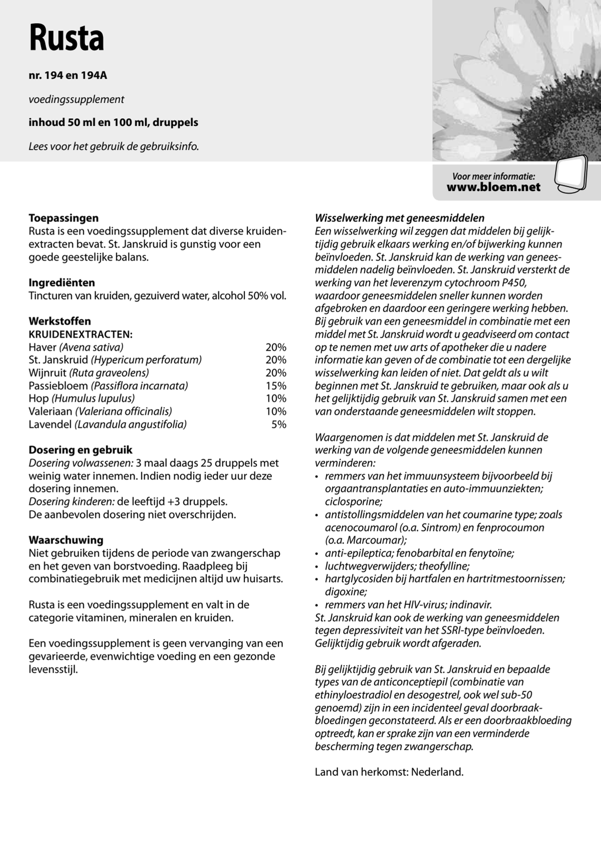 Rusta Druppels afbeelding van document #1, instructions