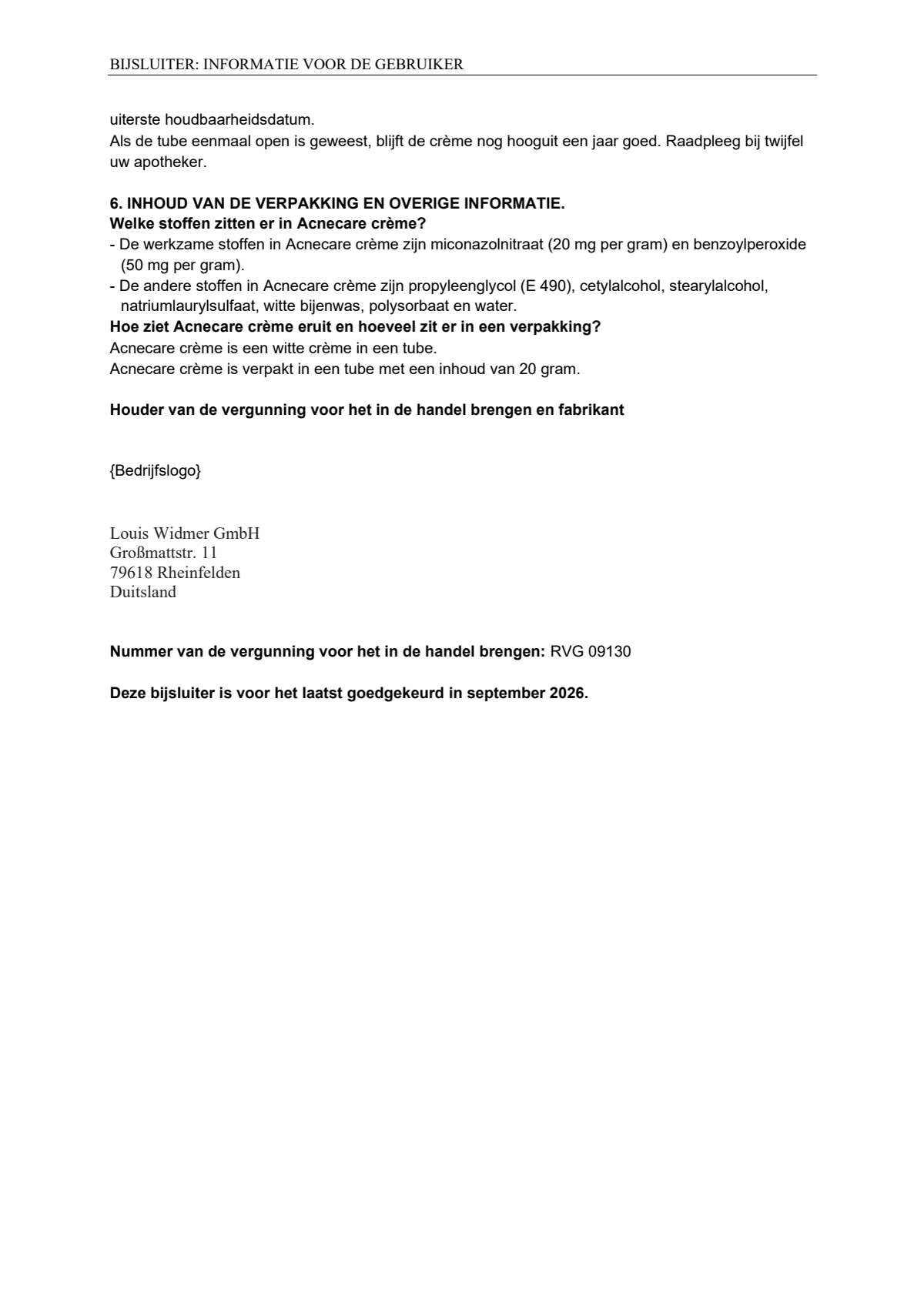 Acnecare Crème afbeelding van document #4, leaflet