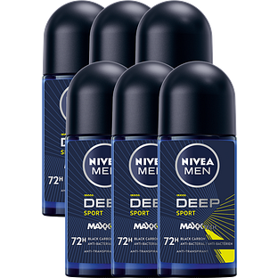 Nivea Men Deep Sport Deodorant Roller Multiverpakking 6x50ML