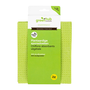 GreenHub Plantaardige Sponsdoeken 3ST GreenHub Plantaardige Sponsdoeken 3ST