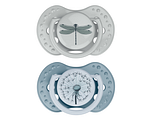 Difrax LOVI Dynamic Pacifier 6-18 Months Botanic Blue Green - Fopspeen 2ST