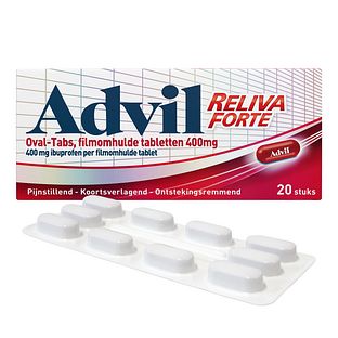 Advil Reliva Forte Oval Tabs 400 mg - voor pijn en koorts 20TB