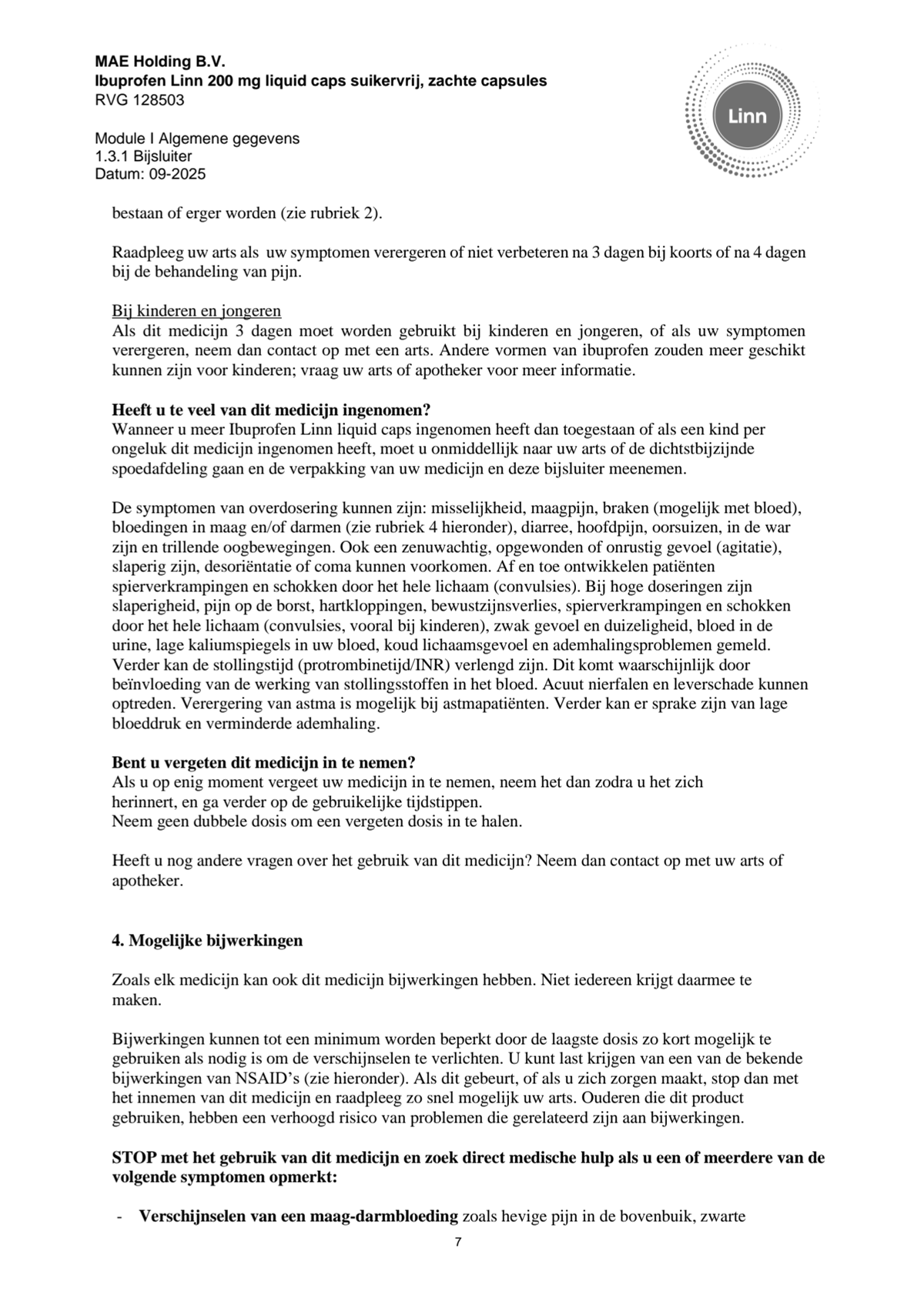 Ibuprofen Liquid Caps 200mg Suikervrij afbeelding van document #7, leaflet
