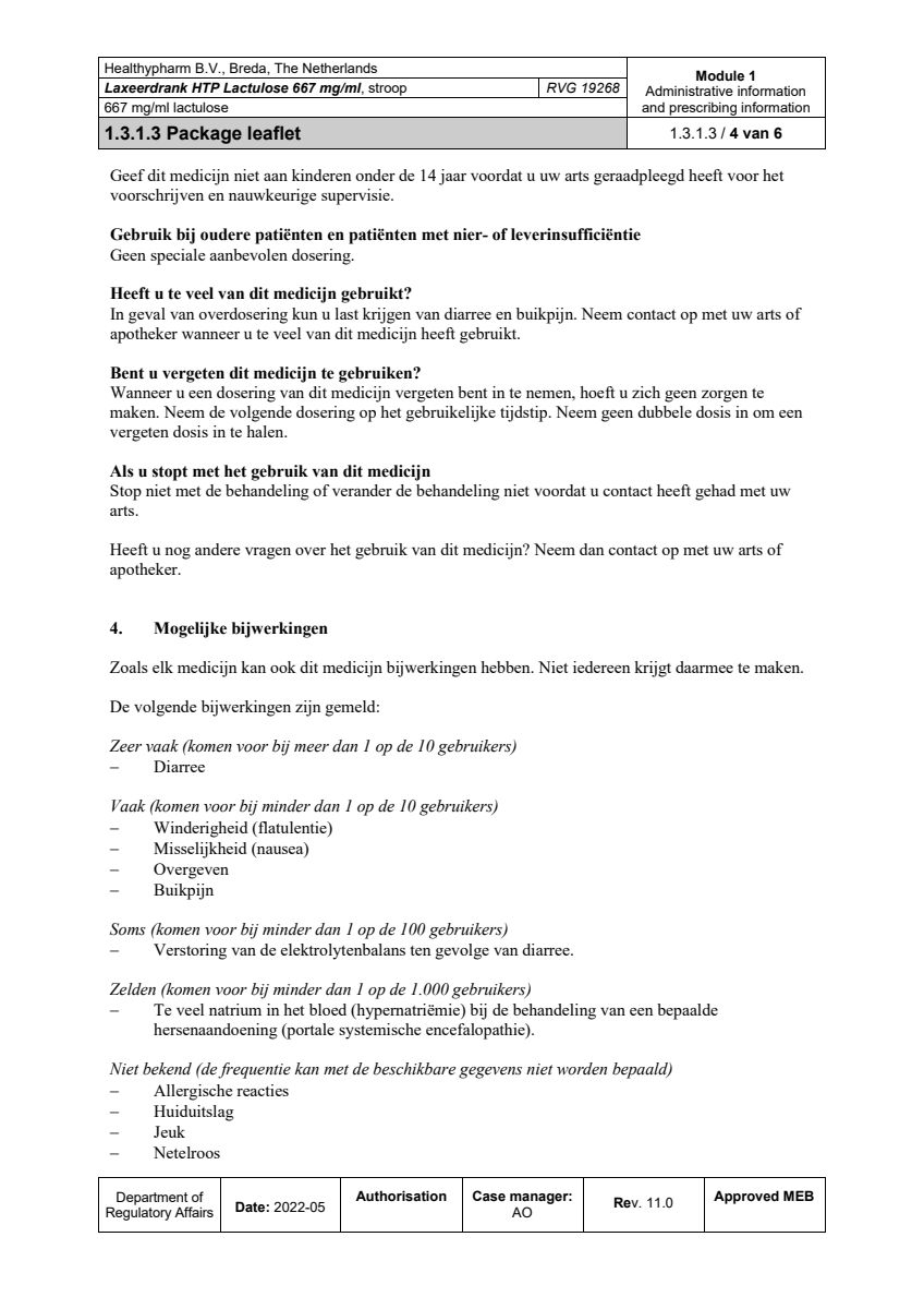 Laxeerdrank Lactulose afbeelding van document #4, leaflet