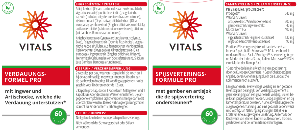 Spijsverteringsformule Pro Capsules afbeelding van document #1, label