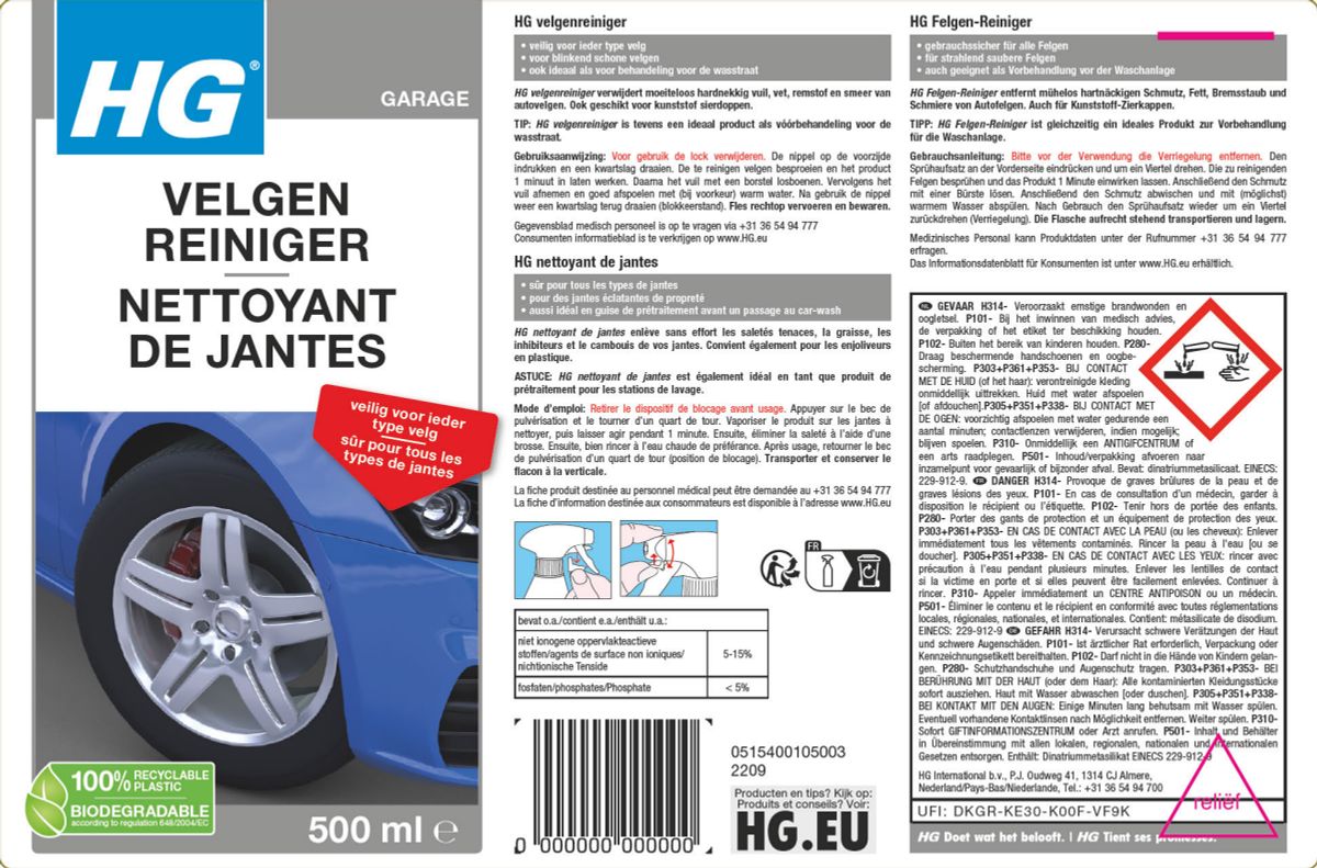 Velgen Reiniger afbeelding van document #1, label