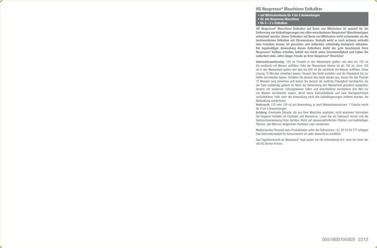 Keuken Nespresso Ontkalker afbeelding van document #2, label