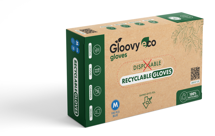 Gloovy Eco Recyclebare Handschoenen Blauw M afbeelding