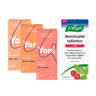 A.Vogel Menstruatie tabletten en Yoni Tampons Combi 4st A.Vogel Menstruatie tabletten en Yoni Tampons Combi 4st