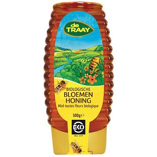 De Traay Bloemenhoning Biologisch Knijpfles 500GR De Traay Bloemenhoning Biologisch Knijpfles 500GR
