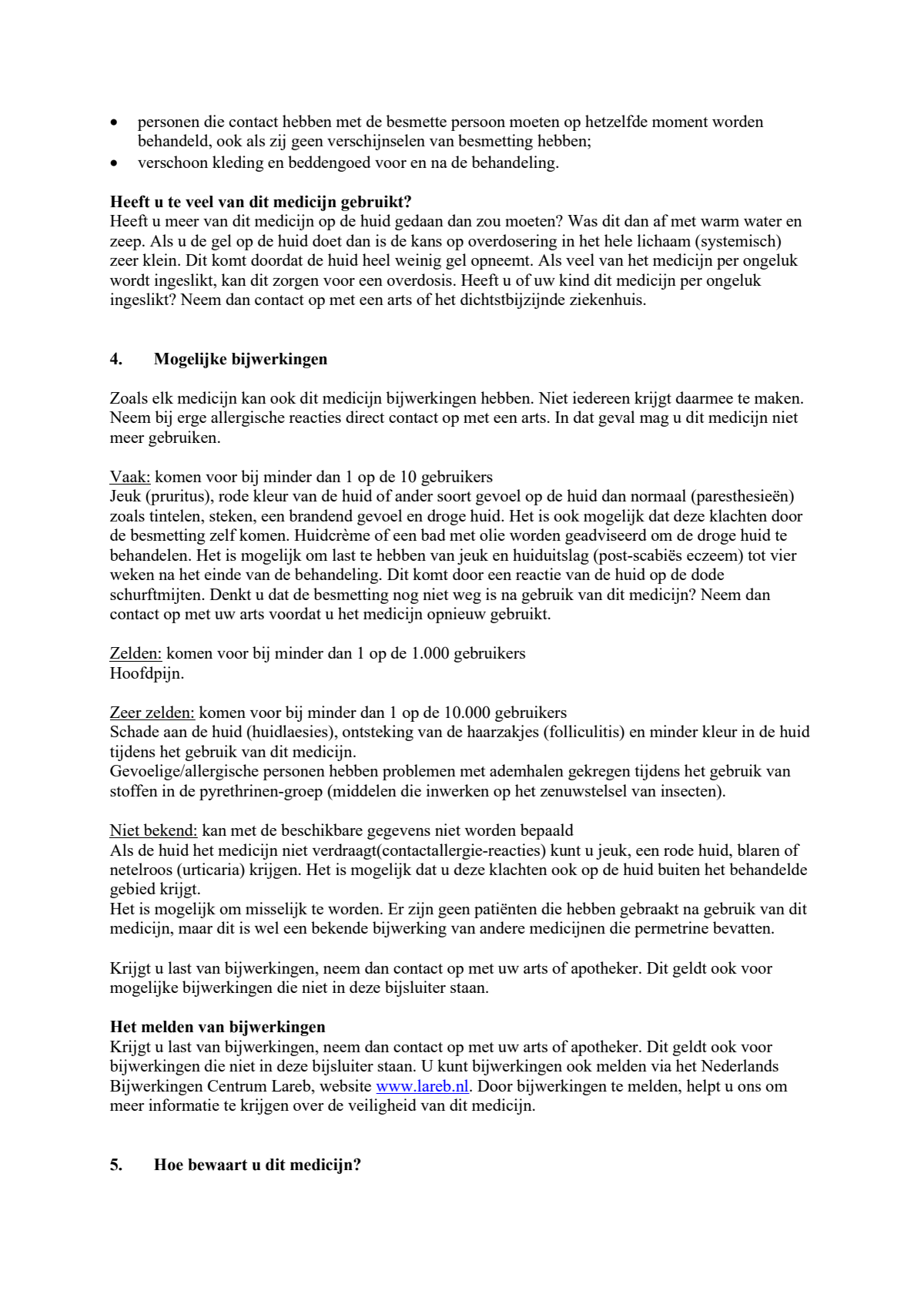 Permetrine 50mg/g Gel afbeelding van document #4, leaflet