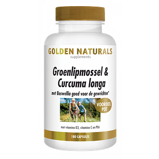 Golden Naturals Groenlipmossel & Curcuma longa Capsules 180CP