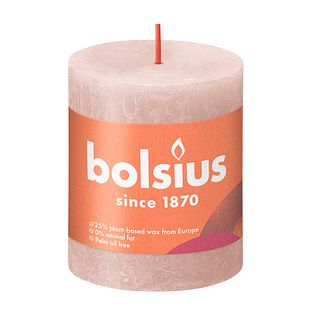 Bolsius Rustiek Stompkaars Misty Pink 80/68 1ST Bolsius Rustiek Stompkaars Misty Pink 80/68 1ST