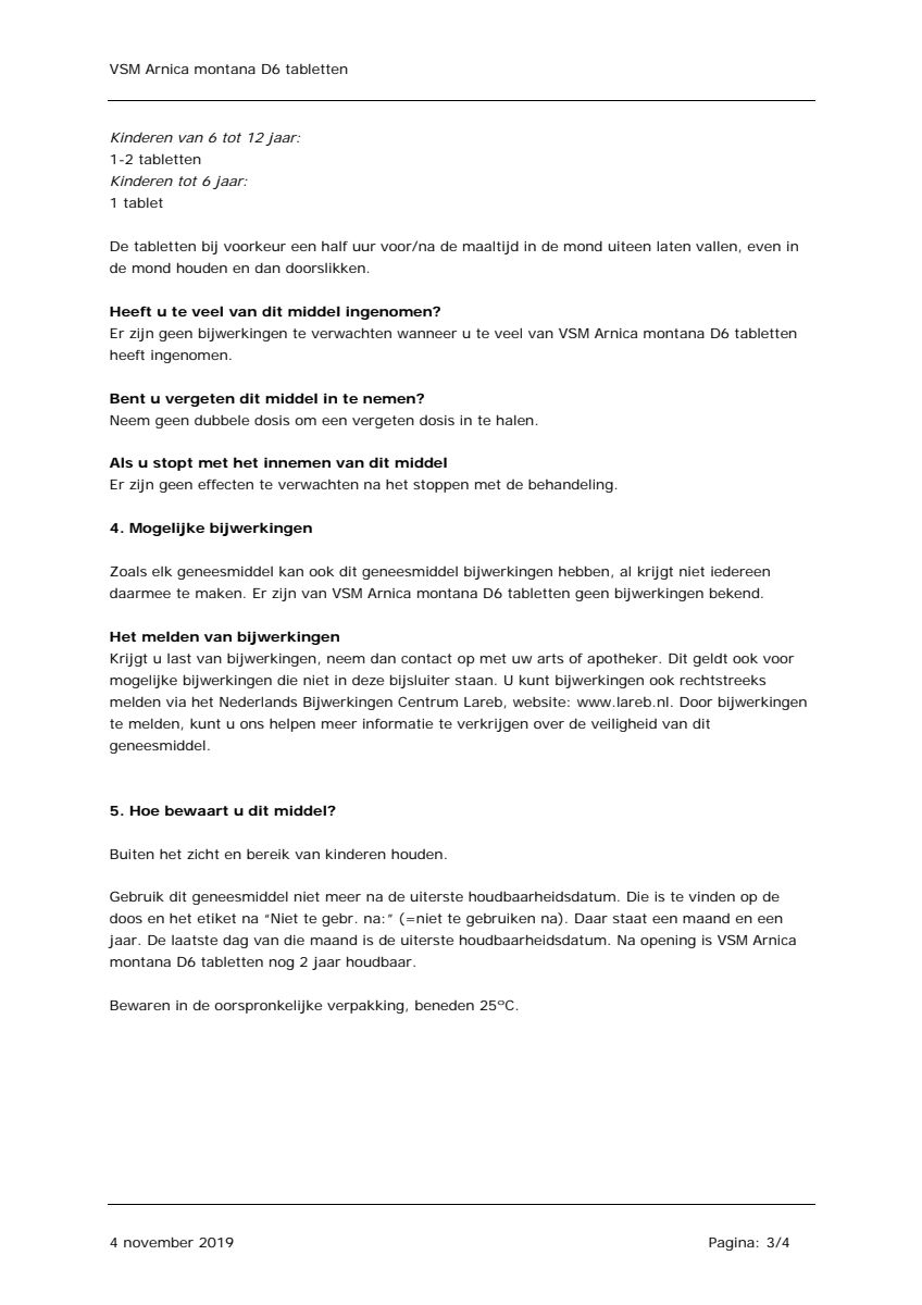 Arnica Montana D6 Tabletten afbeelding van document #3, leaflet