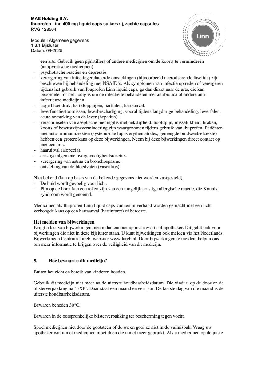 Ibuprofen Liquid Capsules 400mg Suikervrij afbeelding van document #9, leaflet