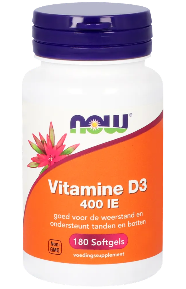 NOW Vitamine D3 400 IE Softgels 180SG